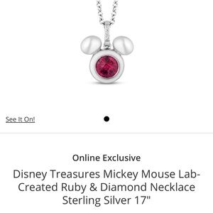Disney Mickey Necklace with Ruby NWT